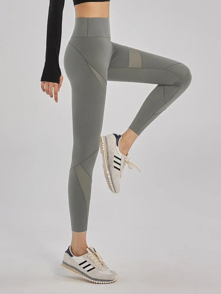 メッシュ加工付ヒップアップ パンツ レギンス