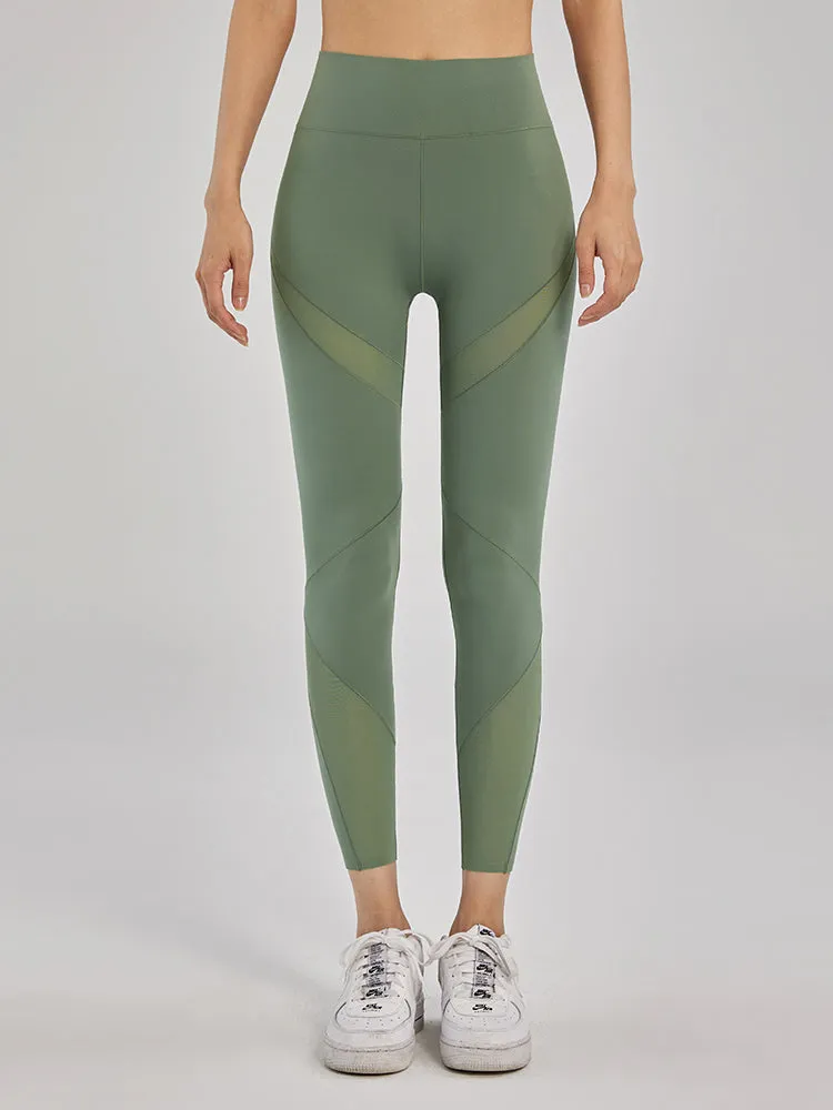 メッシュ加工付ヒップアップ パンツ レギンス