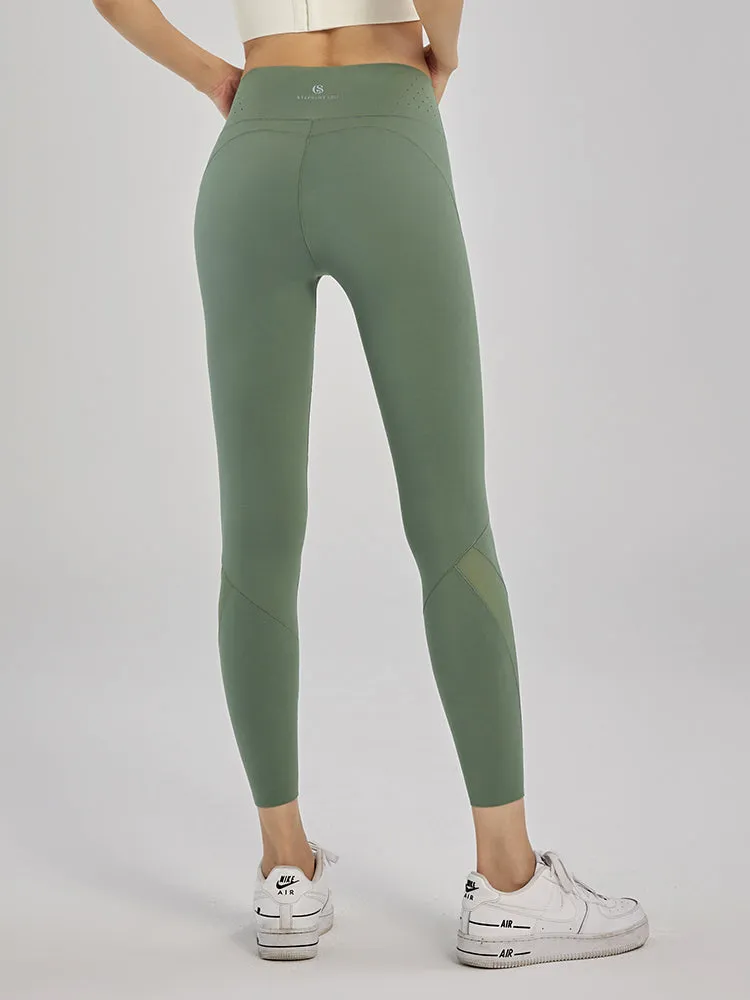 メッシュ加工付ヒップアップ パンツ レギンス