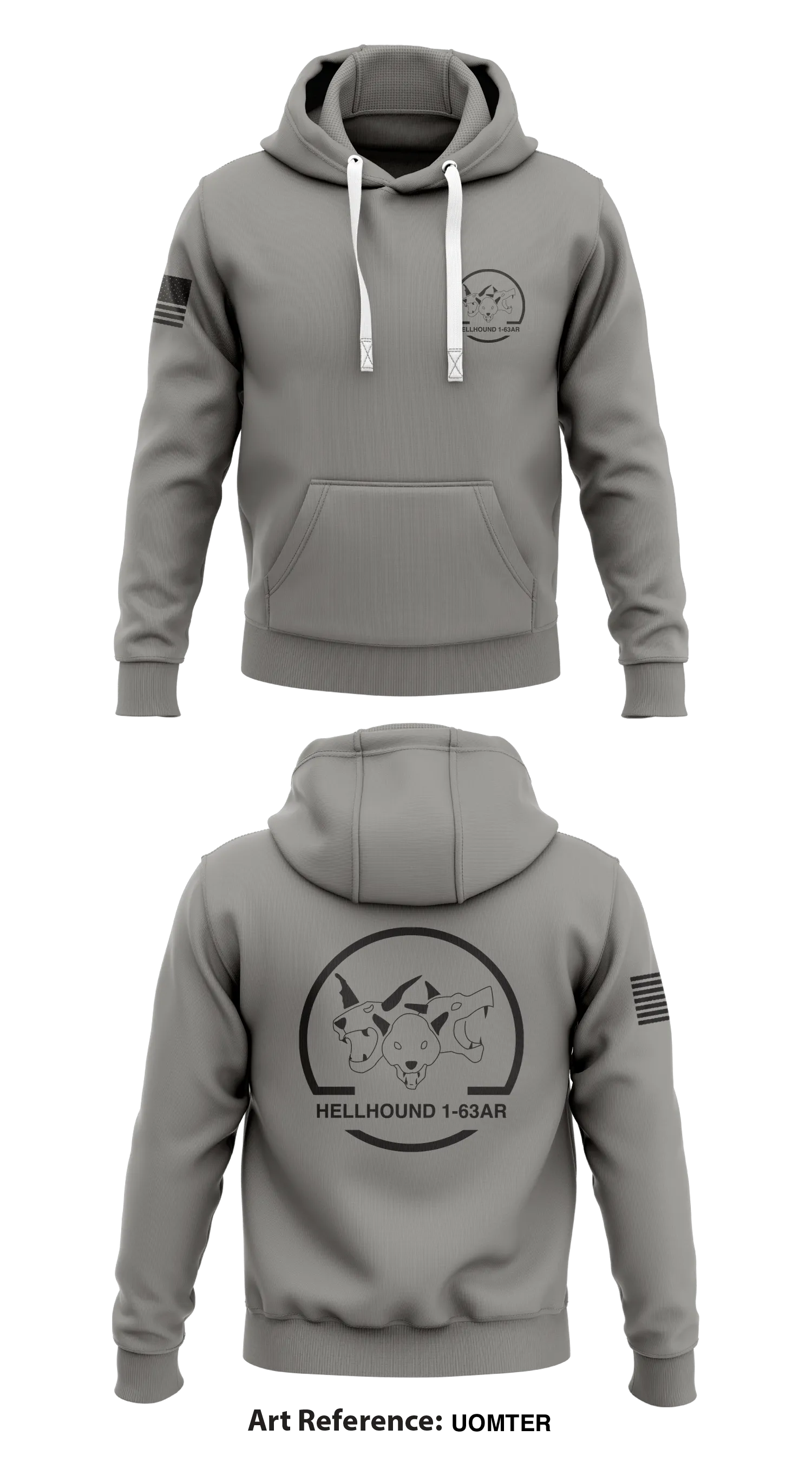 1-63 Hellhounds Store 1  Core Men's Hooded Performance Sweatshirt - uoMTER