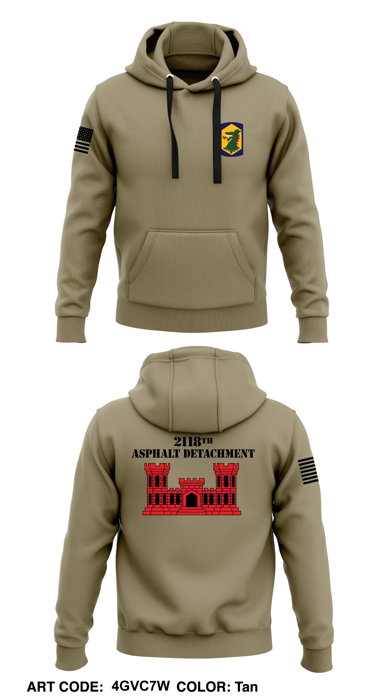 2118 Asphalt Detachment  Core Men's Hooded Performance Sweatshirt - 4GVC7W