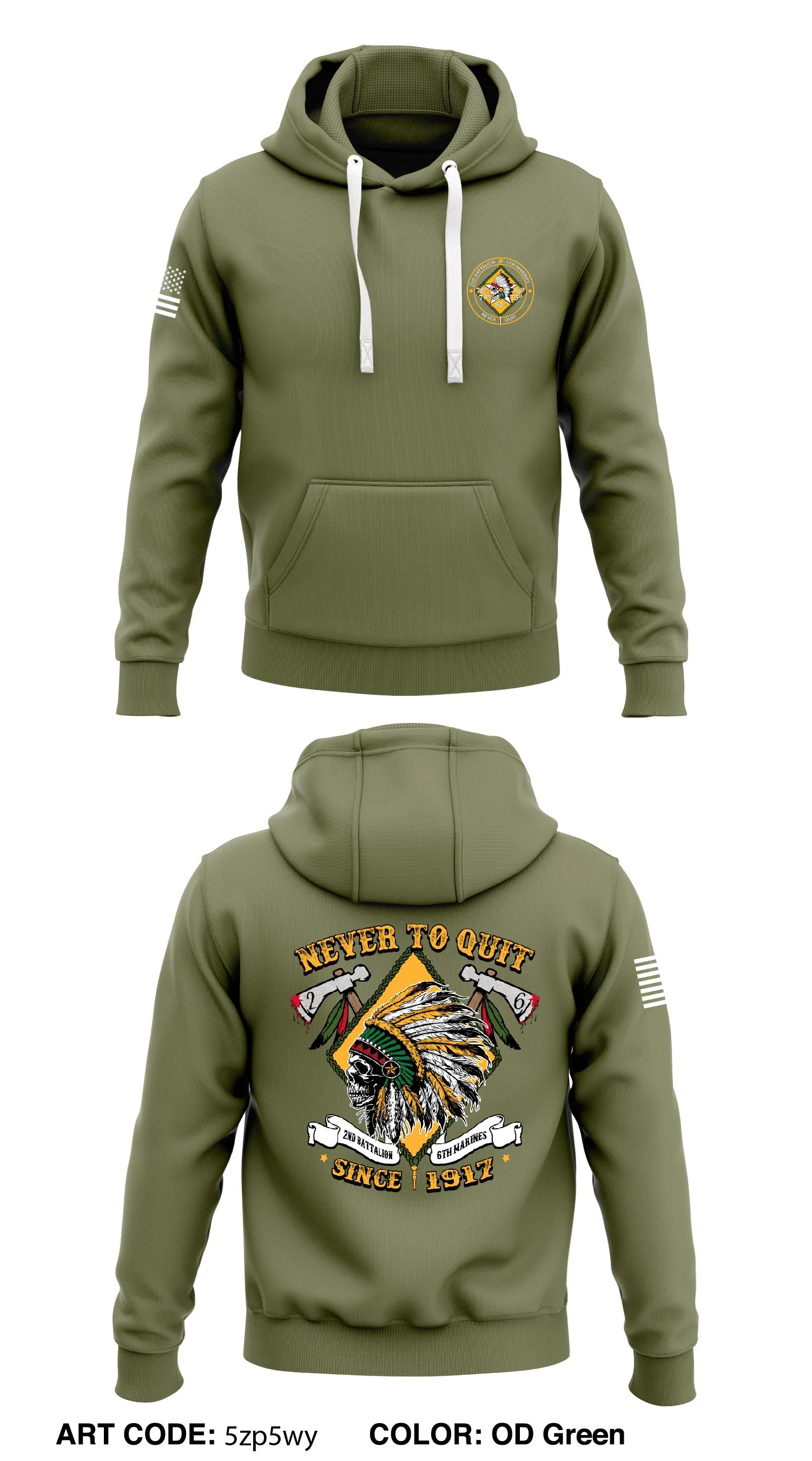2/6 Marines Store 1  Core Men's Hooded Performance Sweatshirt - 5zP5Wy