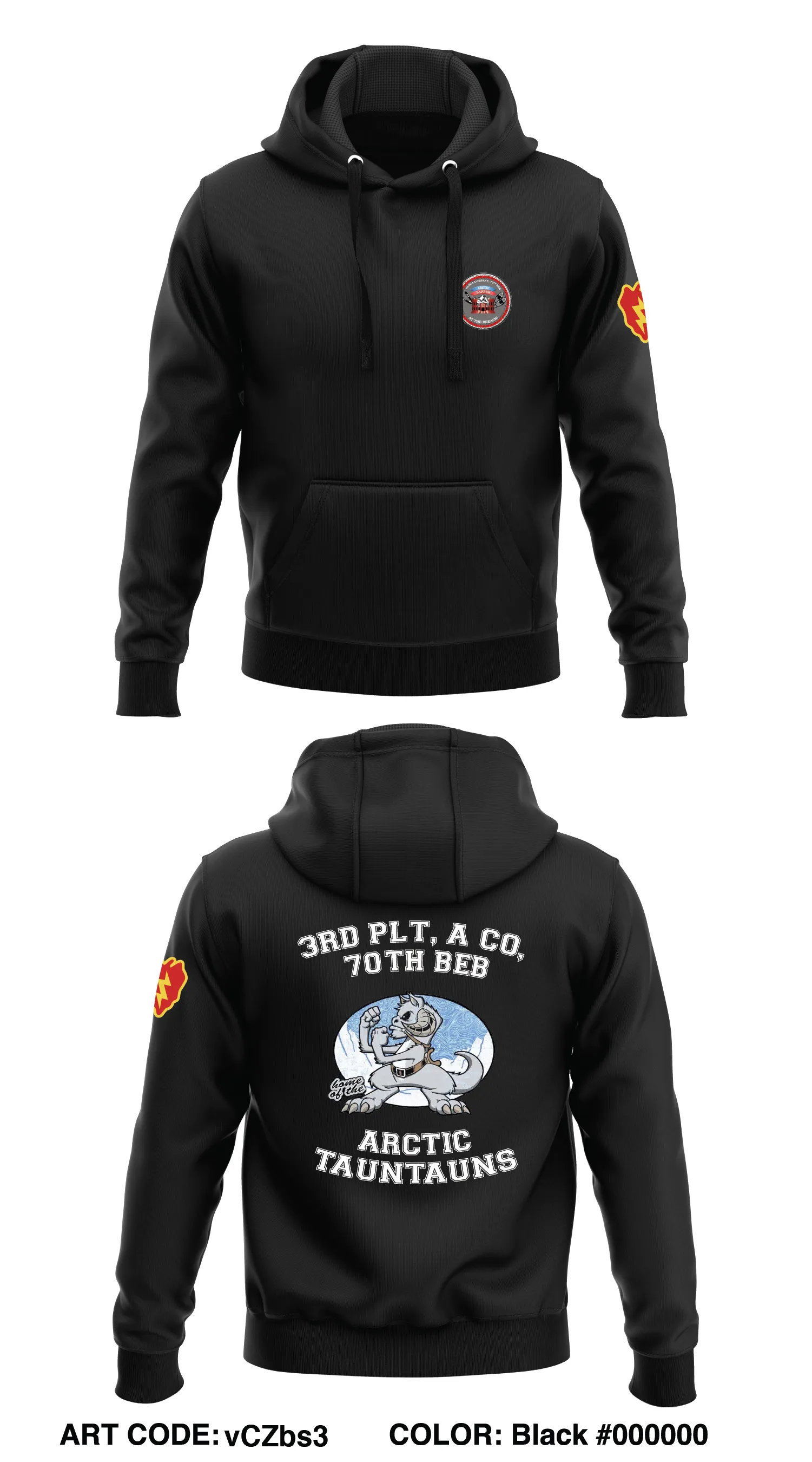 3rd PLT A Co 7th BEB Store 1  Core Men's Hooded Performance Sweatshirt - vCZbs3