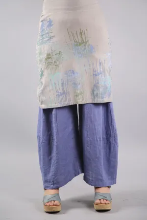 4169 Layer Skirt-Garden Stone with periwinkle pattern-P