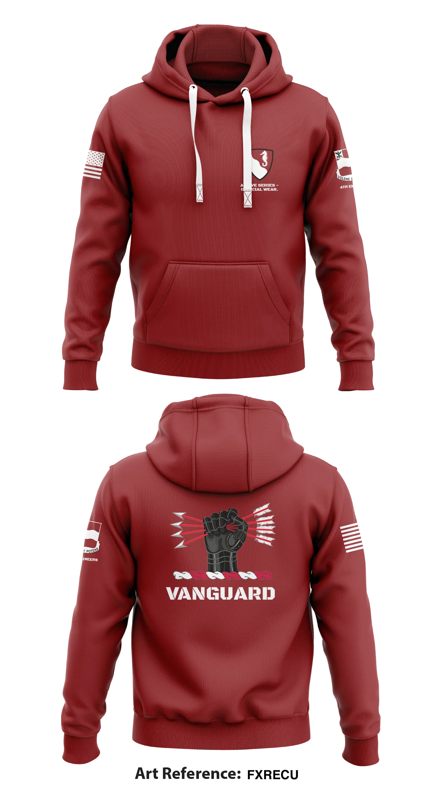 4th  Engineer Battalion  Store 1  Core Men's Hooded Performance Sweatshirt - FXrECU