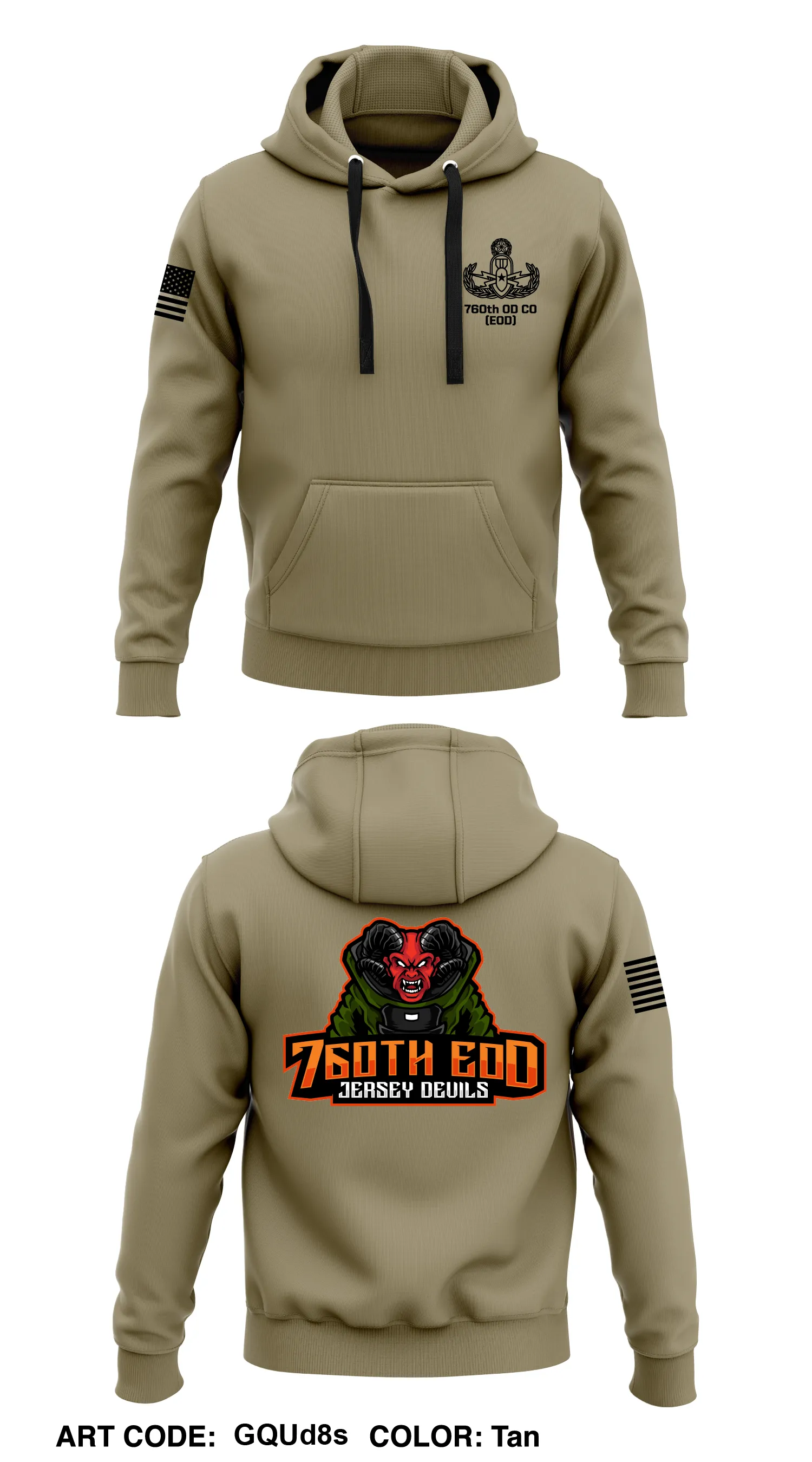 76TH EOD  Core Men's Hooded Performance Sweatshirt - GQUd8s