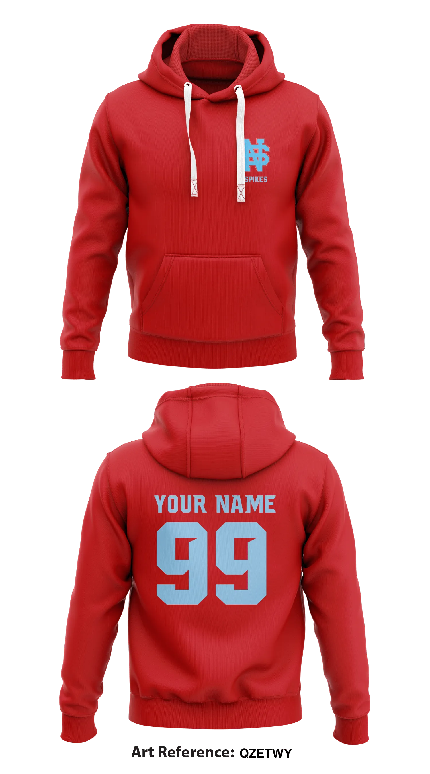 9 Spikes Store 1  Core Men's Hooded Performance Sweatshirt - Qzetwy