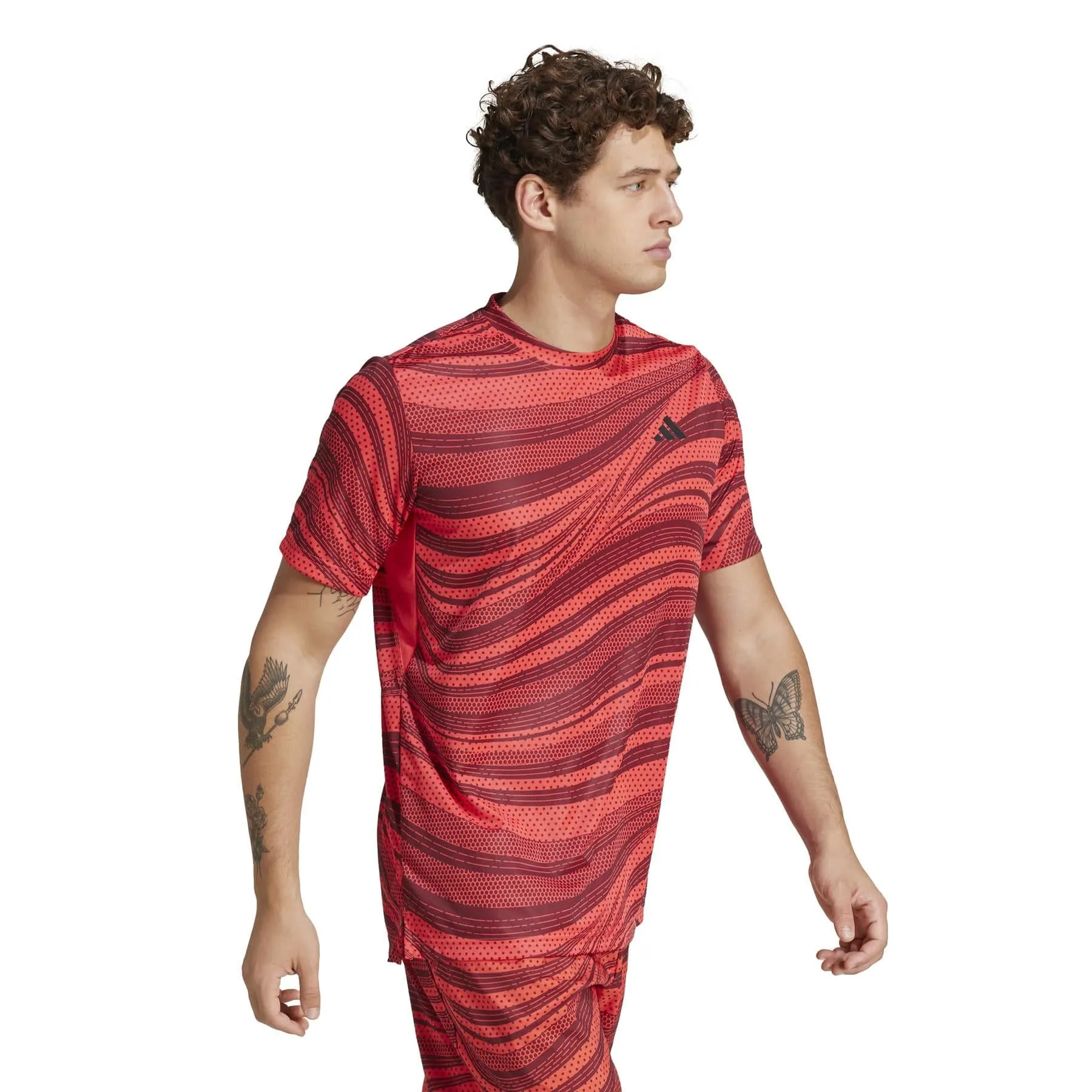ADIDAS Mens Club Graphic Badminton T-Shirt - Red