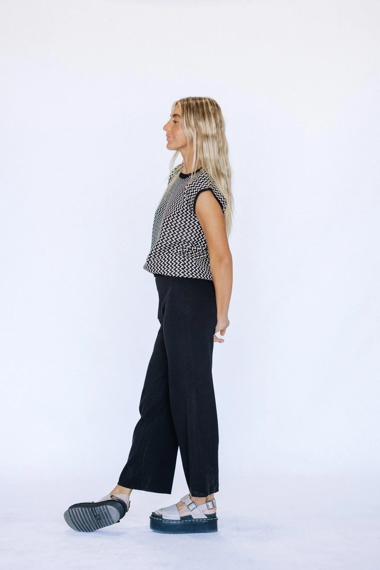 Allie Cap Sleeve & Sweat Set in Black