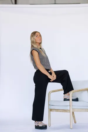 Allie Cap Sleeve & Sweat Set in Black