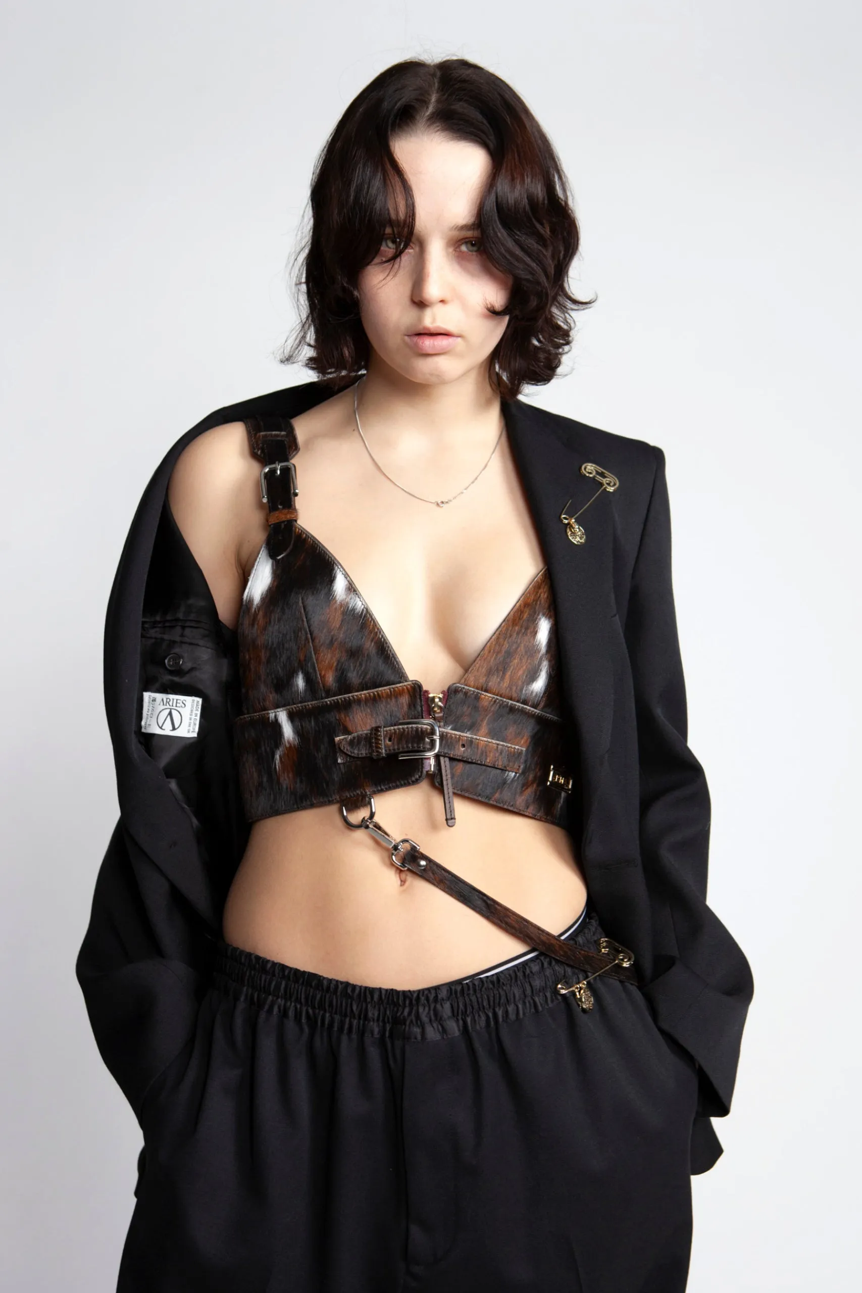 Aries Two Tone SB Tailored Jacket Black