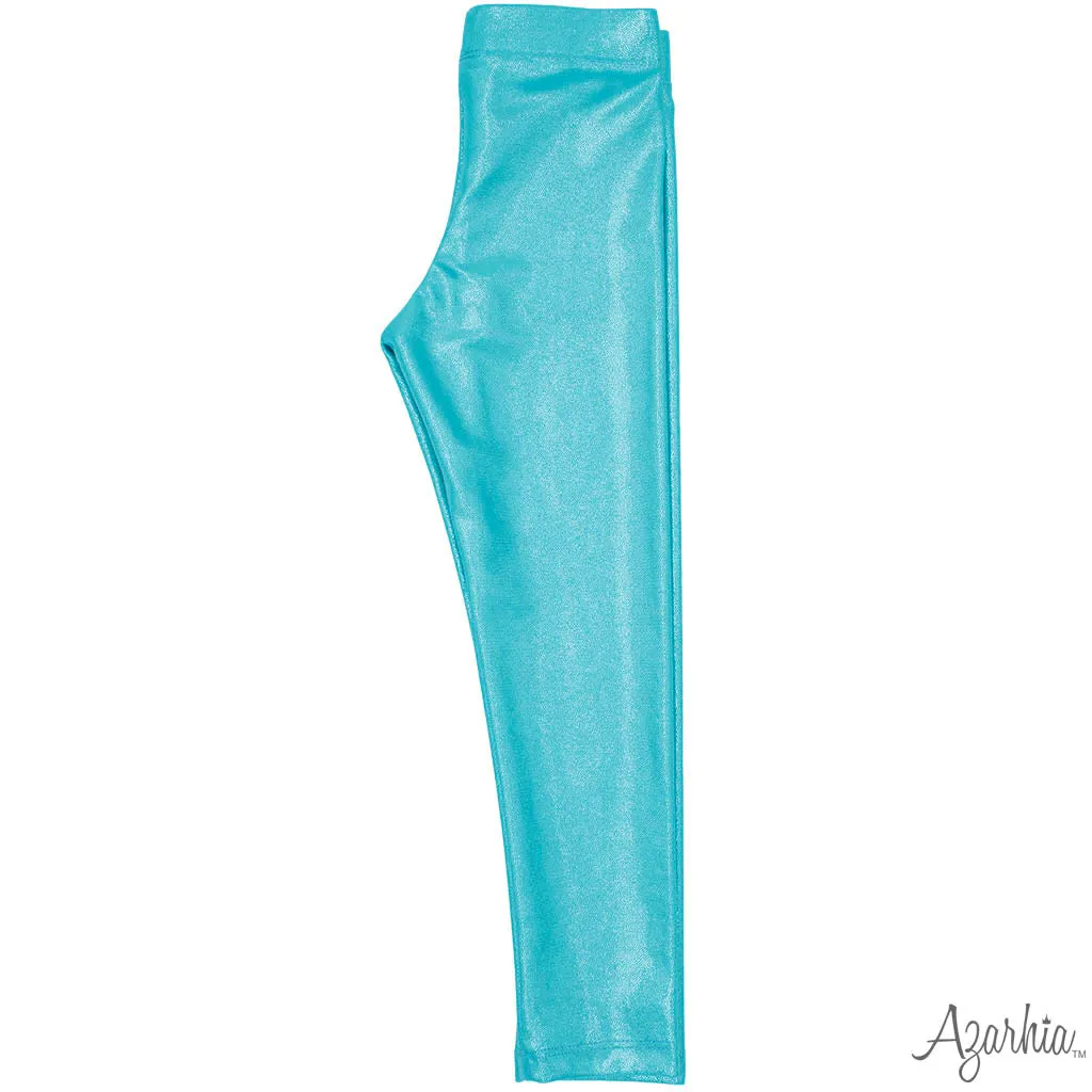 Azarhia Shimmer Leggings Turquoise