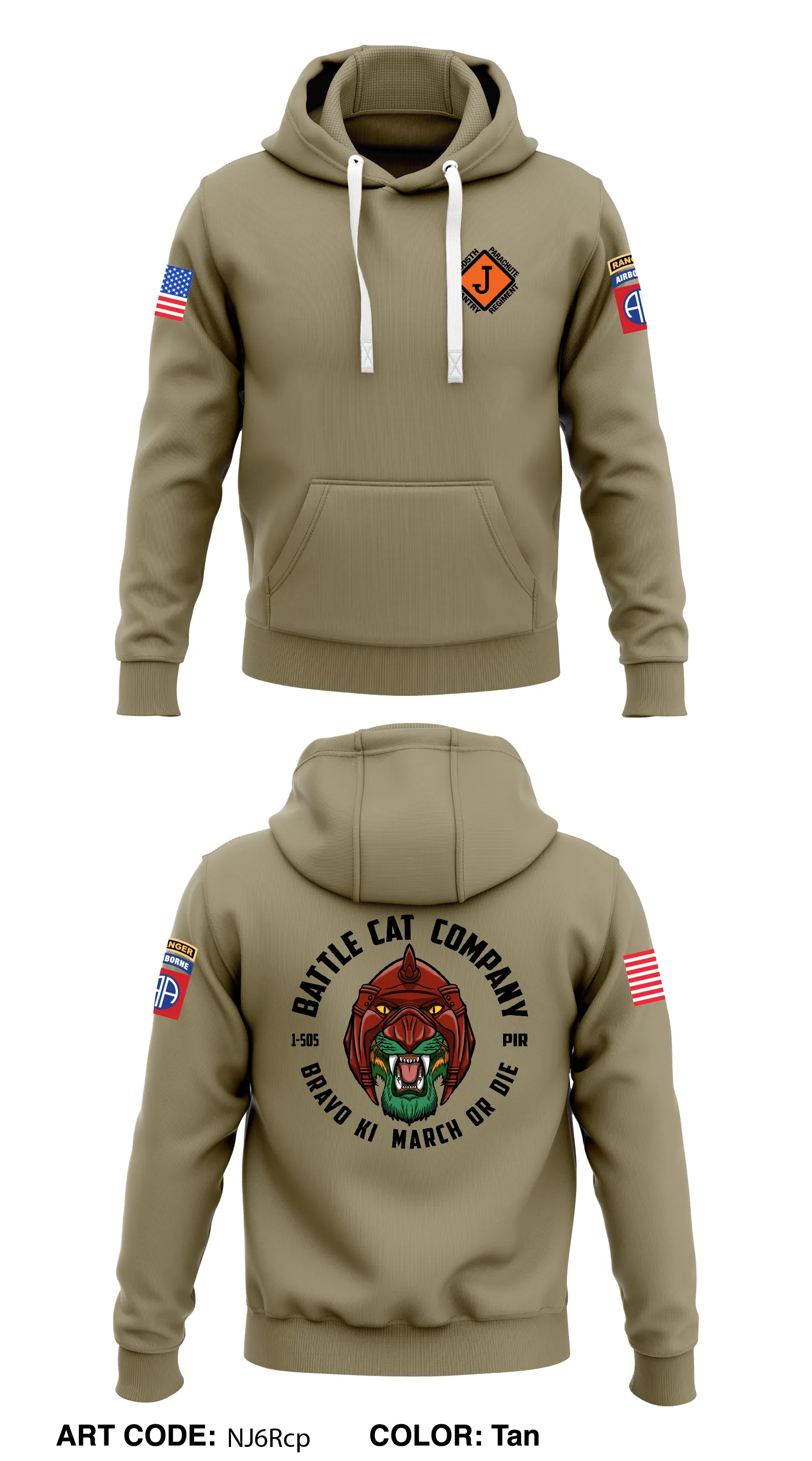 Battle Cat Co, 1 BN, 55th PIR  Store 1  Core Men's Hooded Performance Sweatshirt - NJ6Rcp