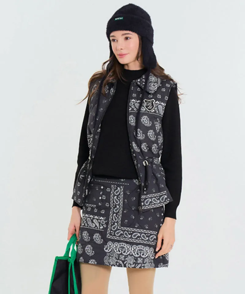 BENECIA 12 Bandana Quilted Skirt - Black
