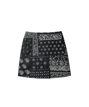 BENECIA 12 Bandana Quilted Skirt - Black