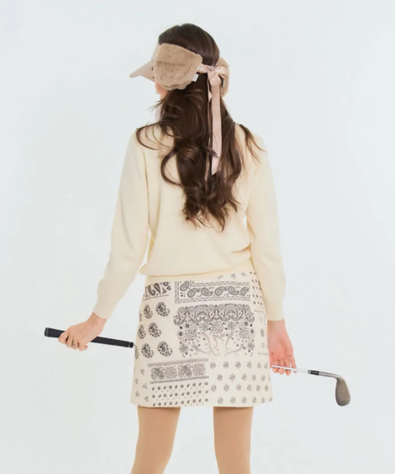 BENECIA 12 Bandana Quilted Skirt - Ivory