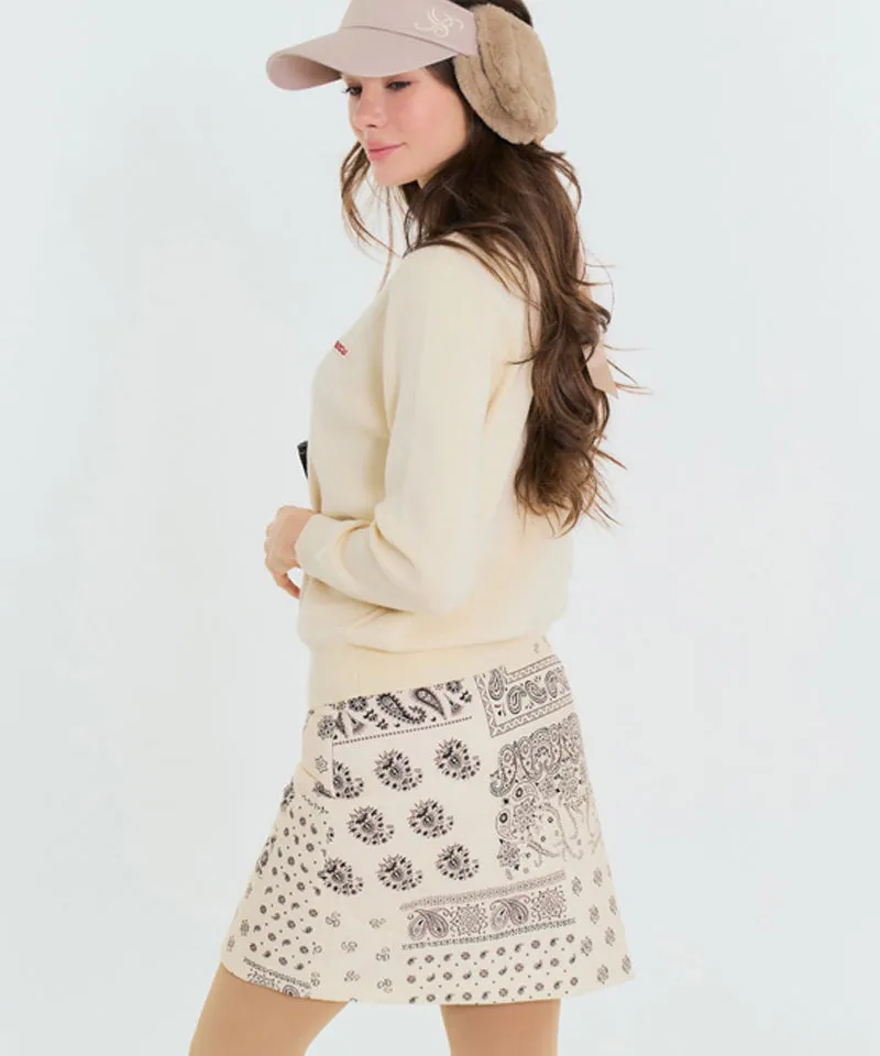 BENECIA 12 Bandana Quilted Skirt - Ivory