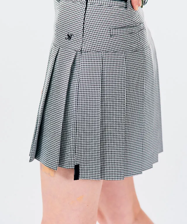 BENECIA 12 Unbalanced Check Skirt - Black