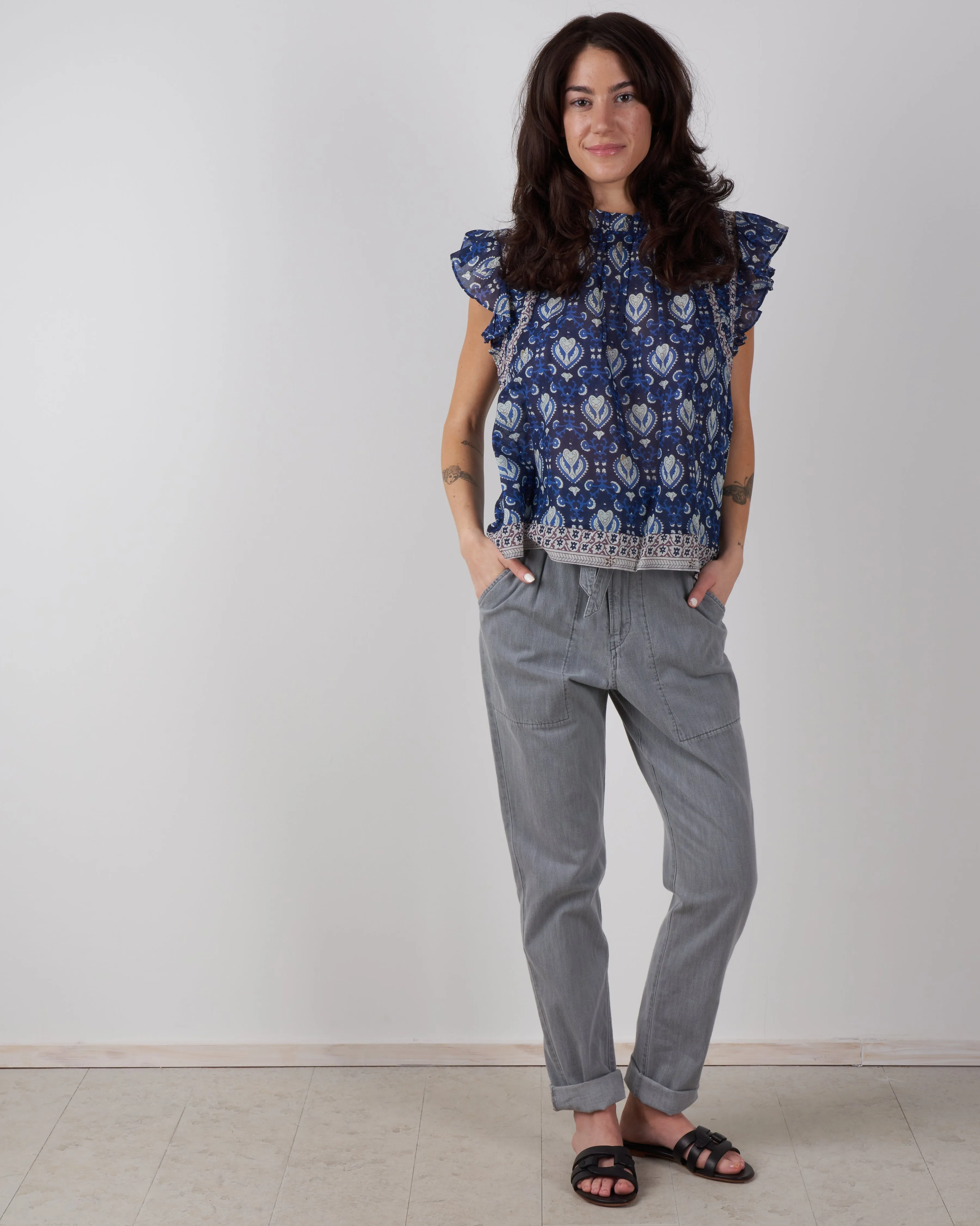 brigitte border tank - navy navy