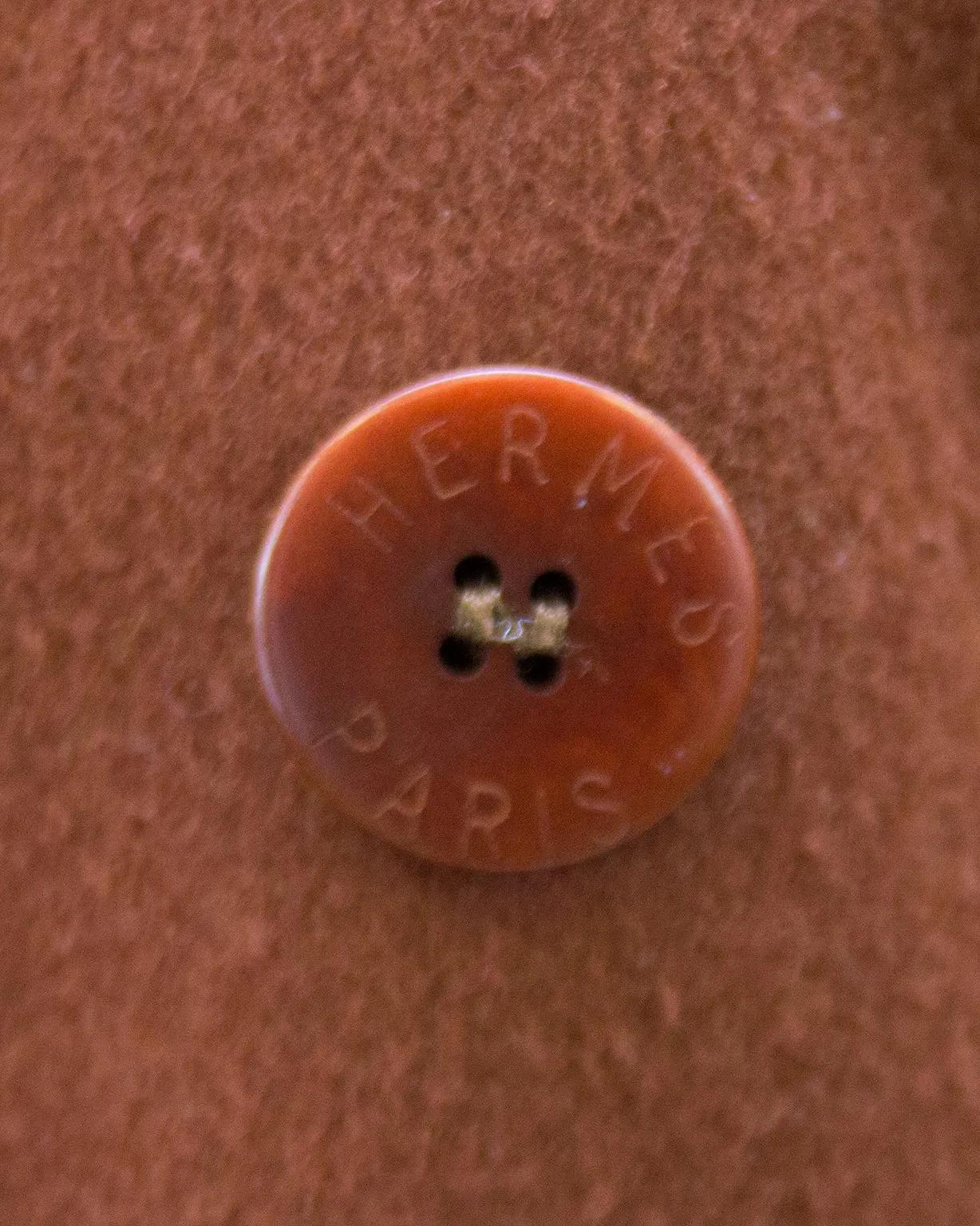 Brown Cashmere Double Breasted Jacket in Rust