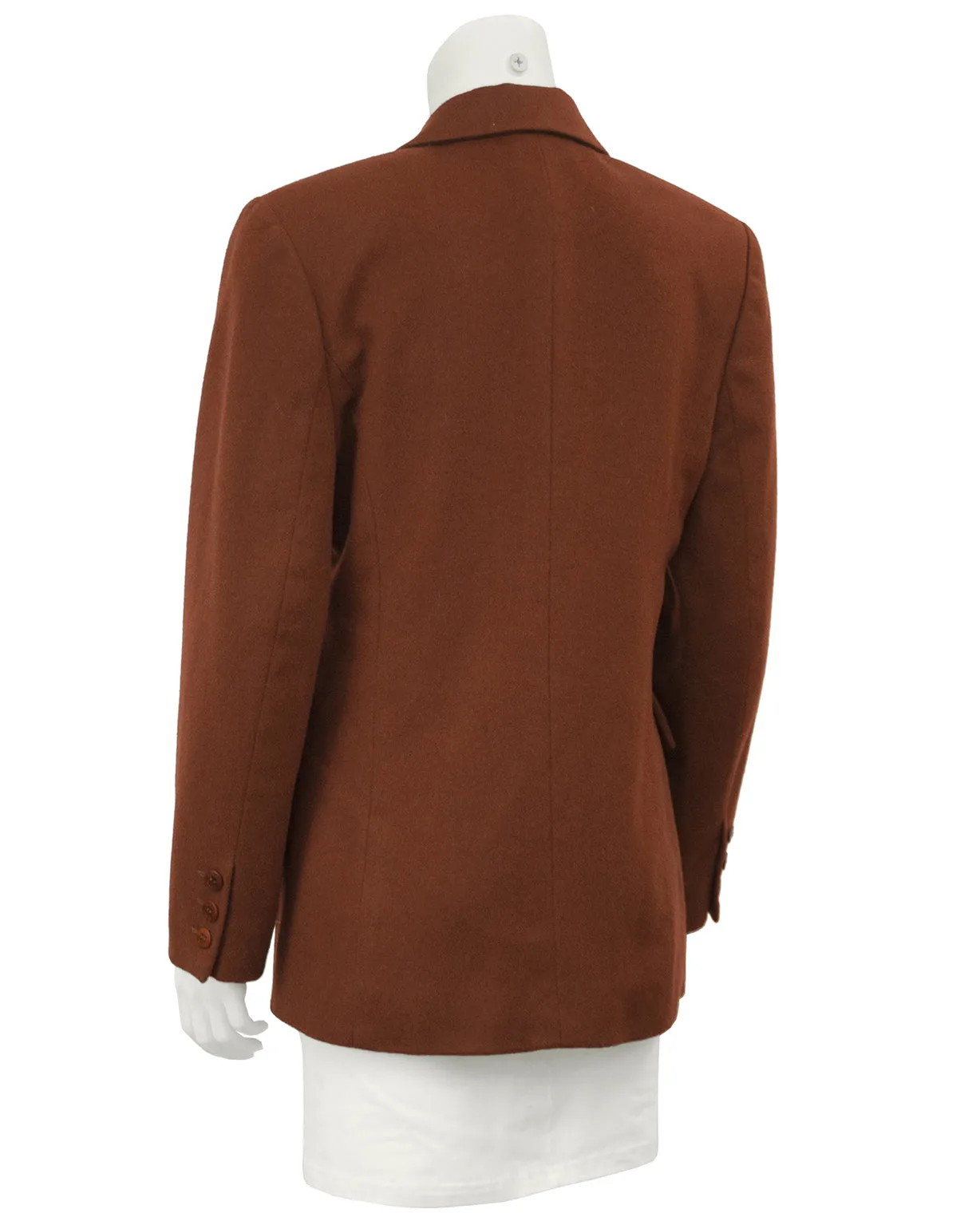 Brown Cashmere Double Breasted Jacket in Rust