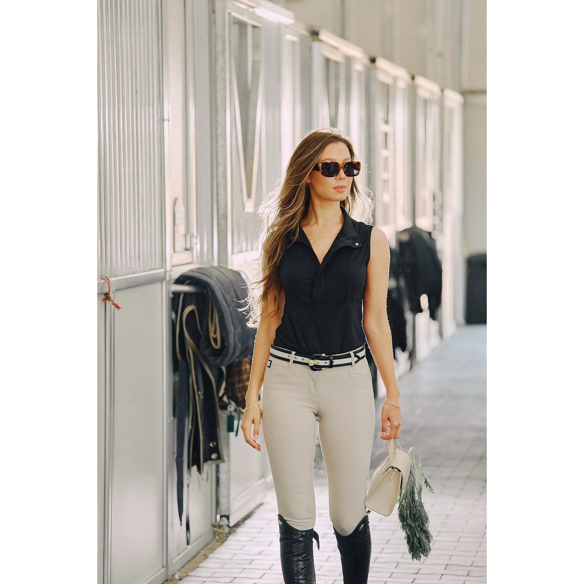 Cameron | The Sleeveless Schooling Top | Onyx