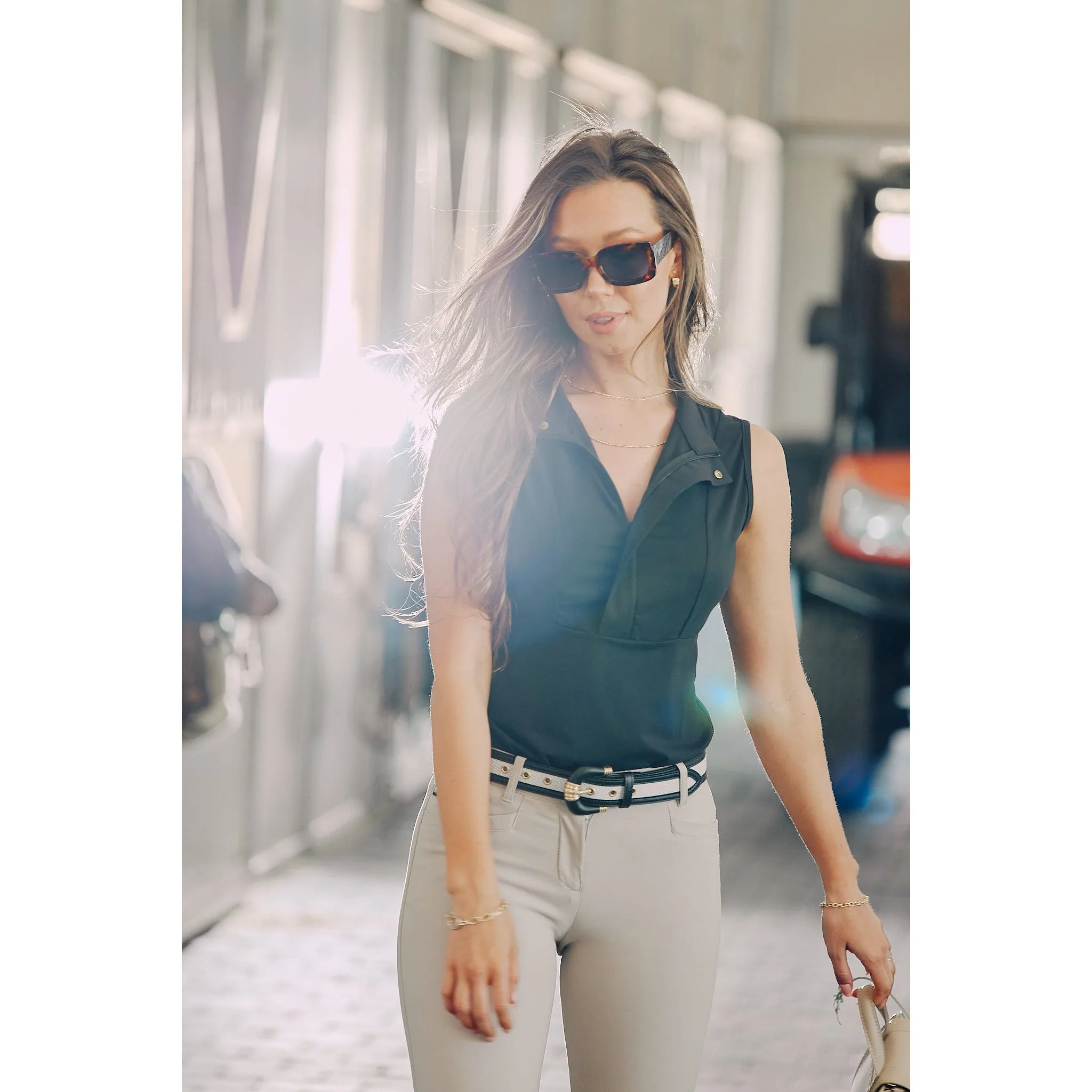 Cameron | The Sleeveless Schooling Top | Onyx