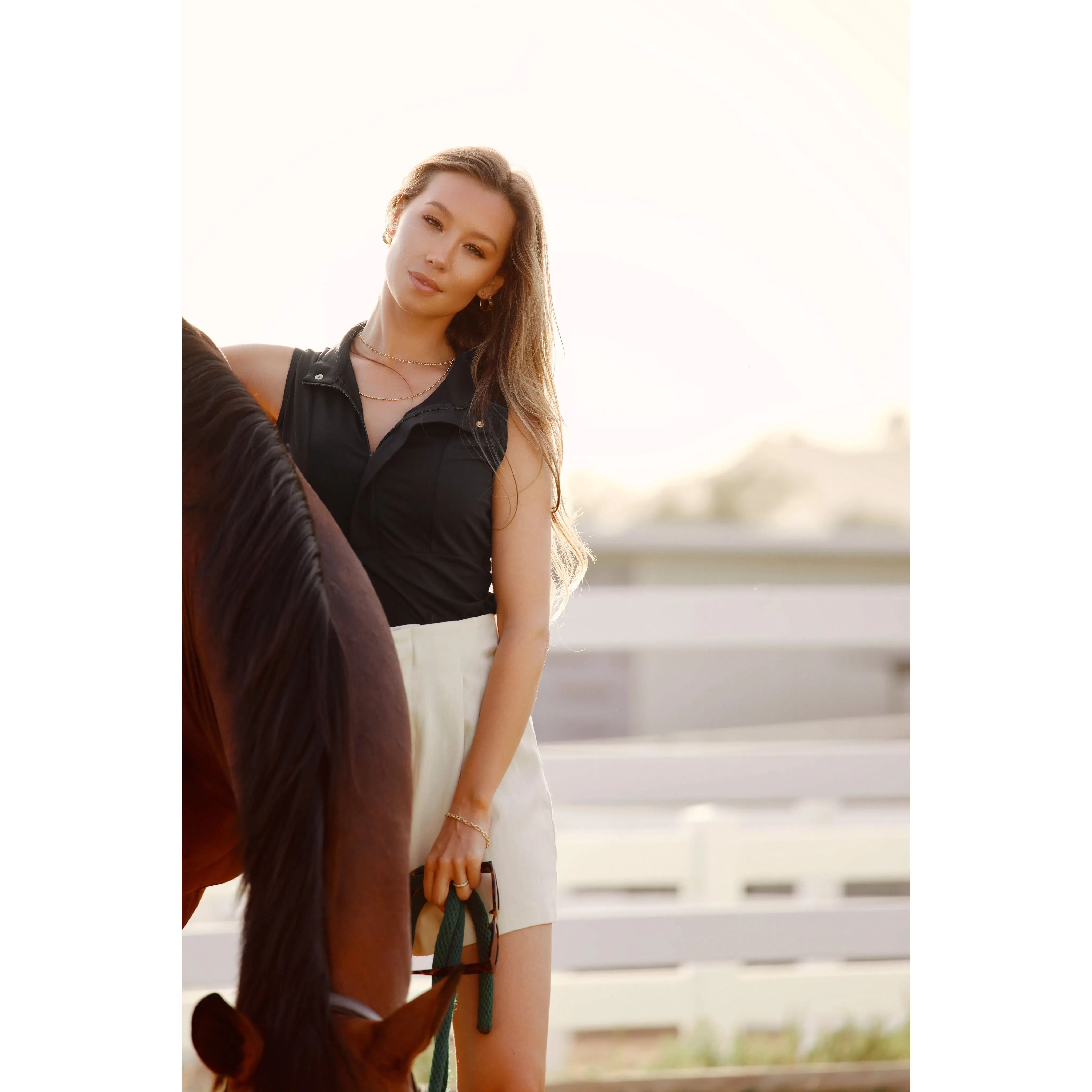 Cameron | The Sleeveless Schooling Top | Onyx