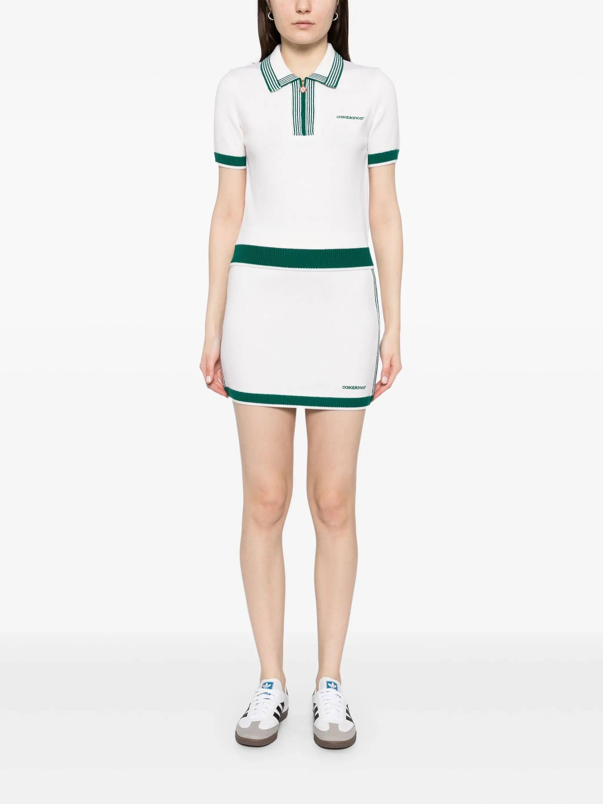 CASABLANCA WOMEN Logo Embroidered Tennis Skirt White/Green