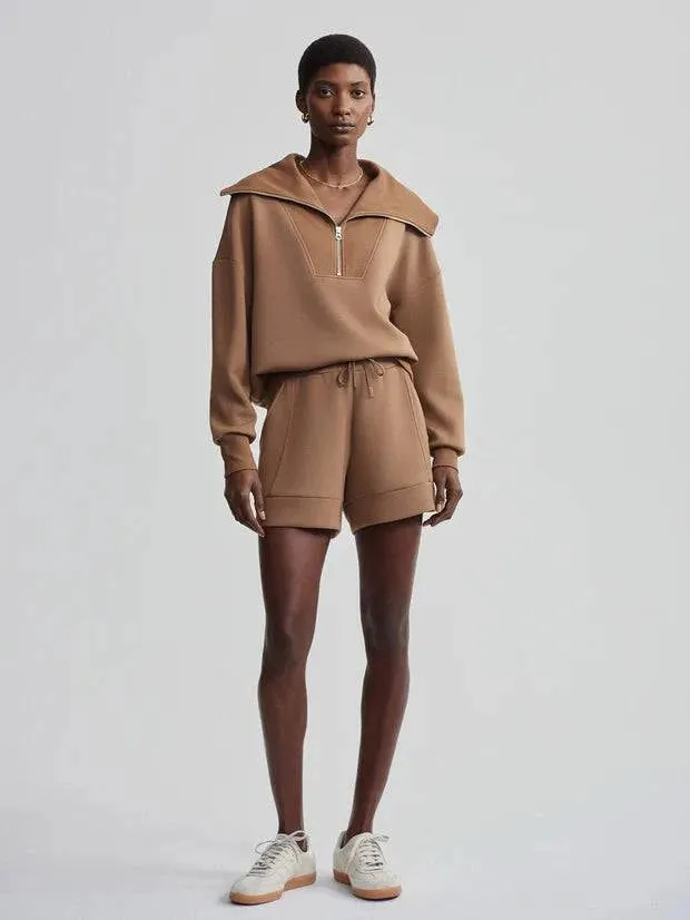 Catherine Half Zip Sweat by Varley | Golden Bronze