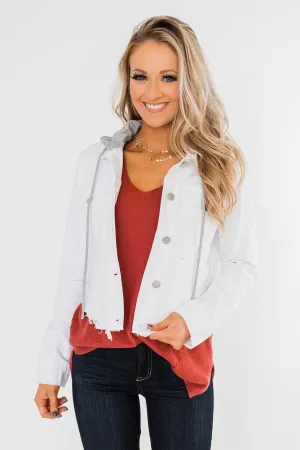 C'est Toi Frayed Hem Denim Jacket- Off White