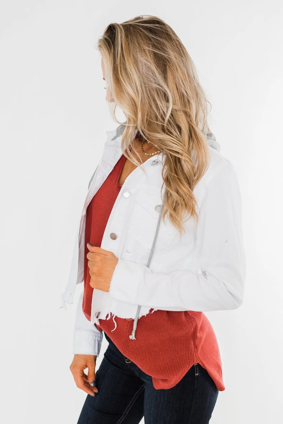 C'est Toi Frayed Hem Denim Jacket- Off White