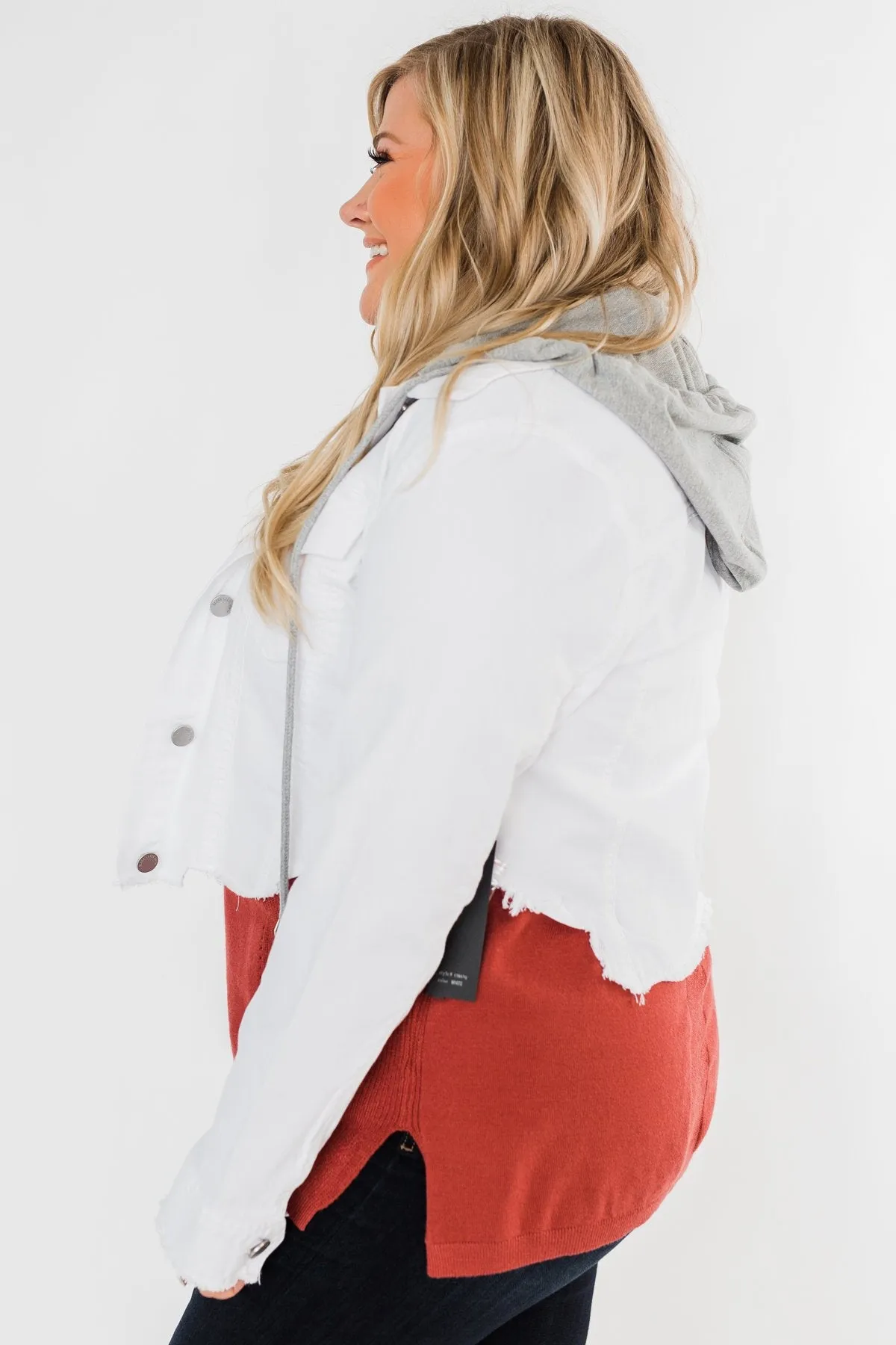 C'est Toi Frayed Hem Denim Jacket- Off White