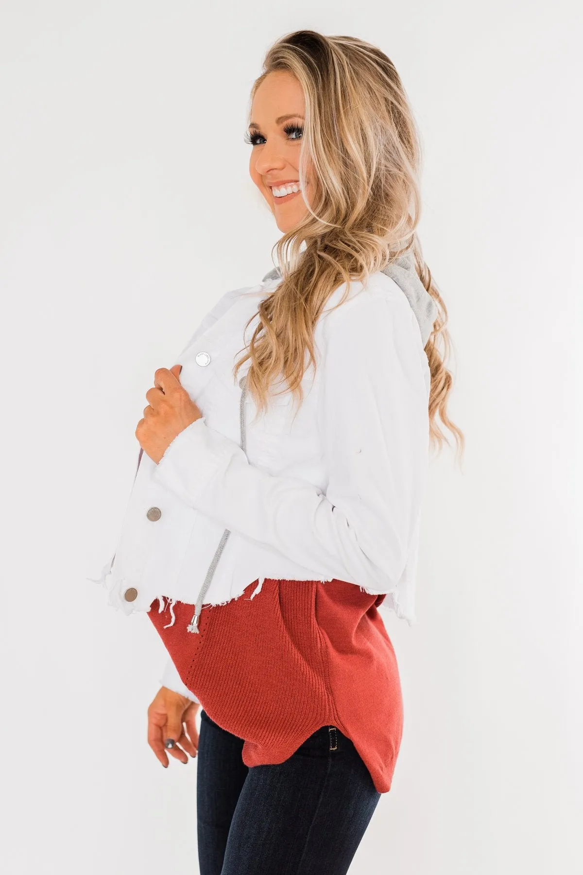C'est Toi Frayed Hem Denim Jacket- Off White