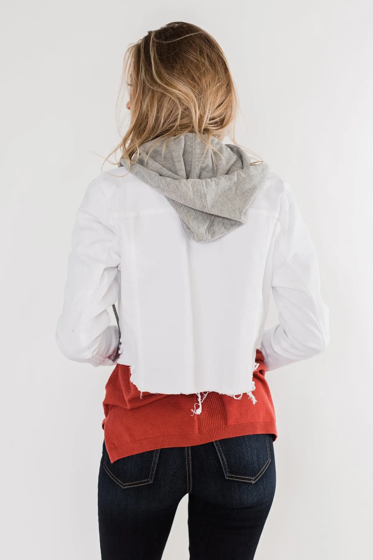 C'est Toi Frayed Hem Denim Jacket- Off White