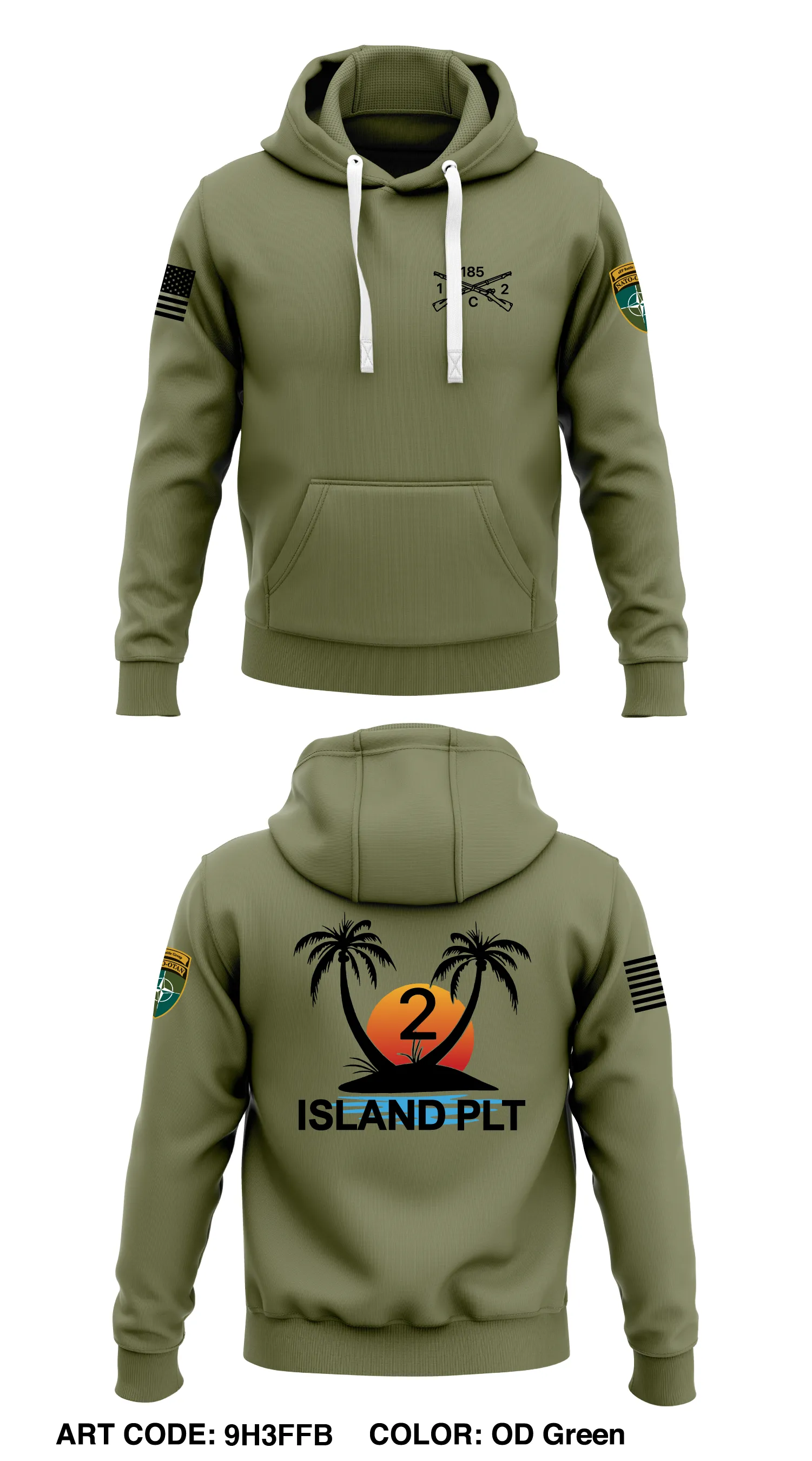 Charlie Company 1-185  Core Men's Hooded Performance Sweatshirt - 9H3FFB