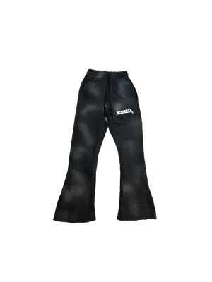 Chezza Clouded Flared Sweat Pants (Black)