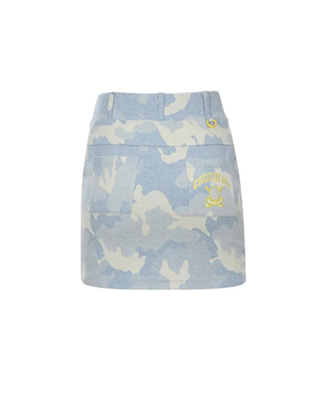 CHUCUCHU Candy Camo Skirt - Sky Blue