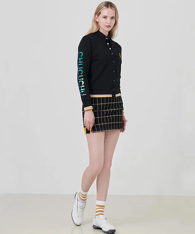 CHUCUCHU Pole Check Skirt - Mustard