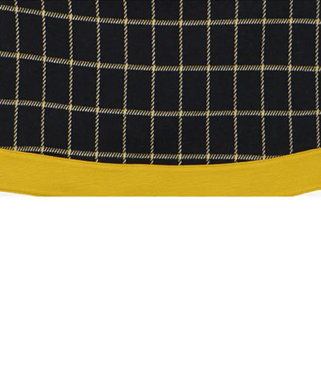 CHUCUCHU Pole Check Skirt - Mustard
