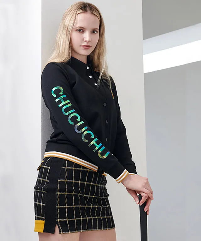 CHUCUCHU Pole Check Skirt - Mustard