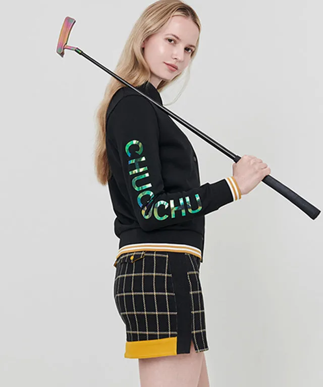 CHUCUCHU Pole Check Skirt - Mustard