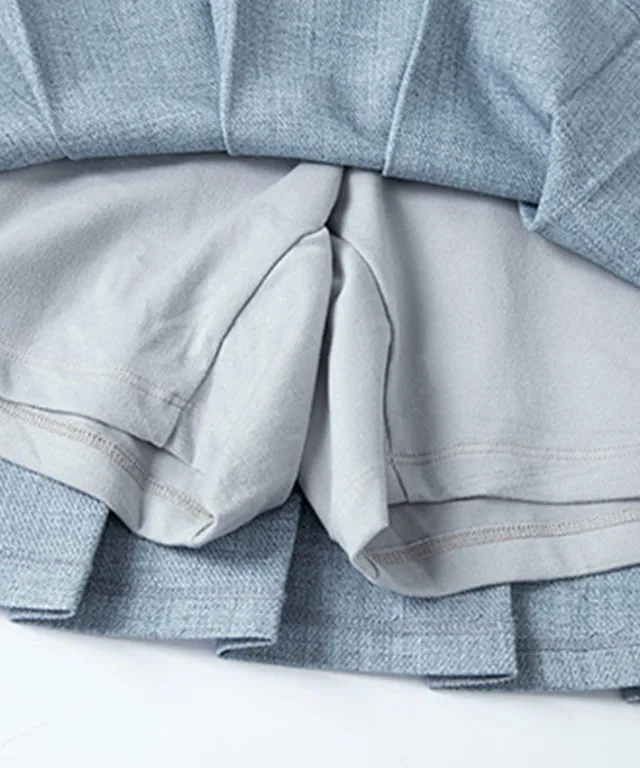 CHUCUCHU Sarah Twill Skirt - Sky Blue