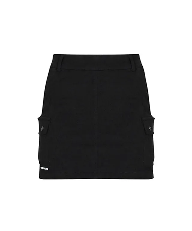CHUCUCHU Split H-Line Skirt - Black