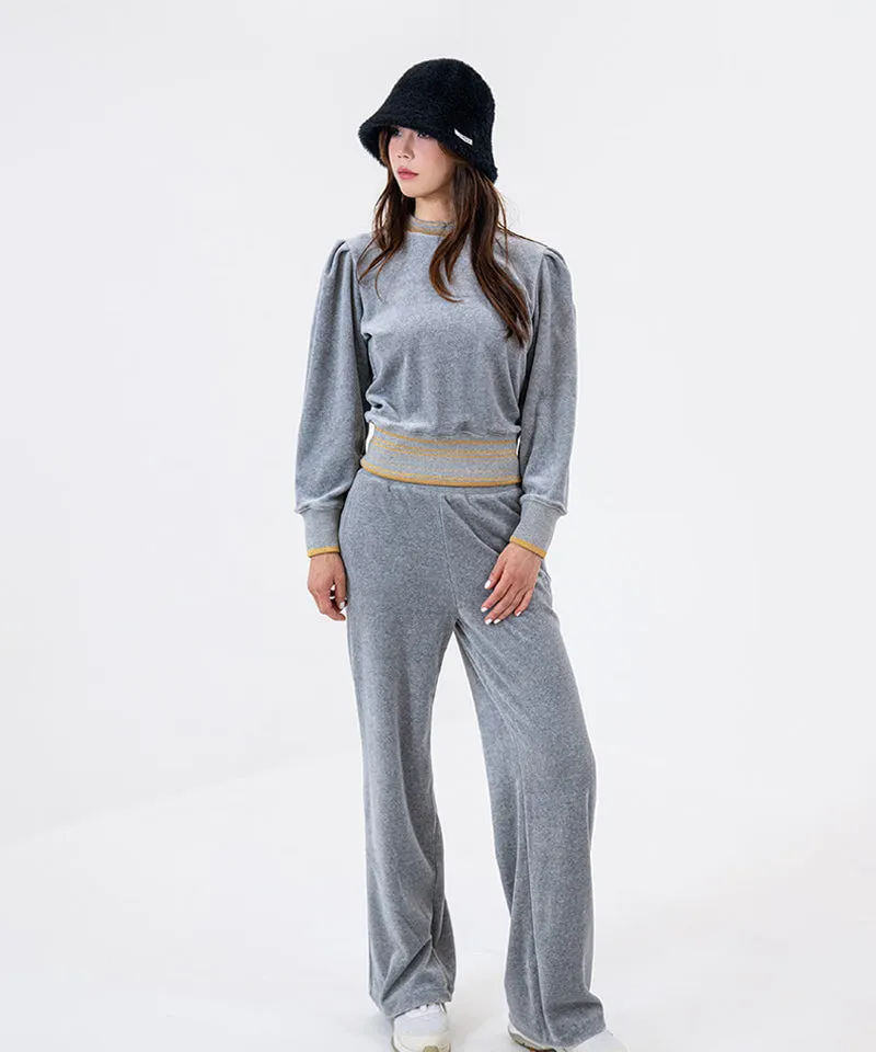 CHUCUCHU Velour Pants - Silver
