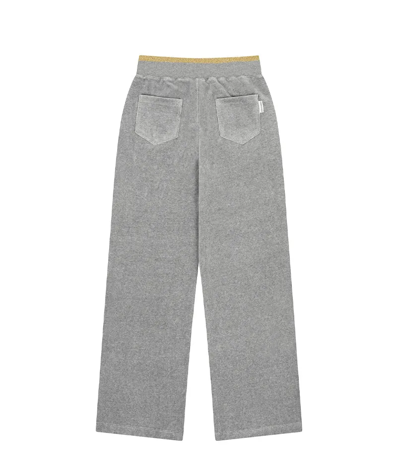 CHUCUCHU Velour Pants - Silver