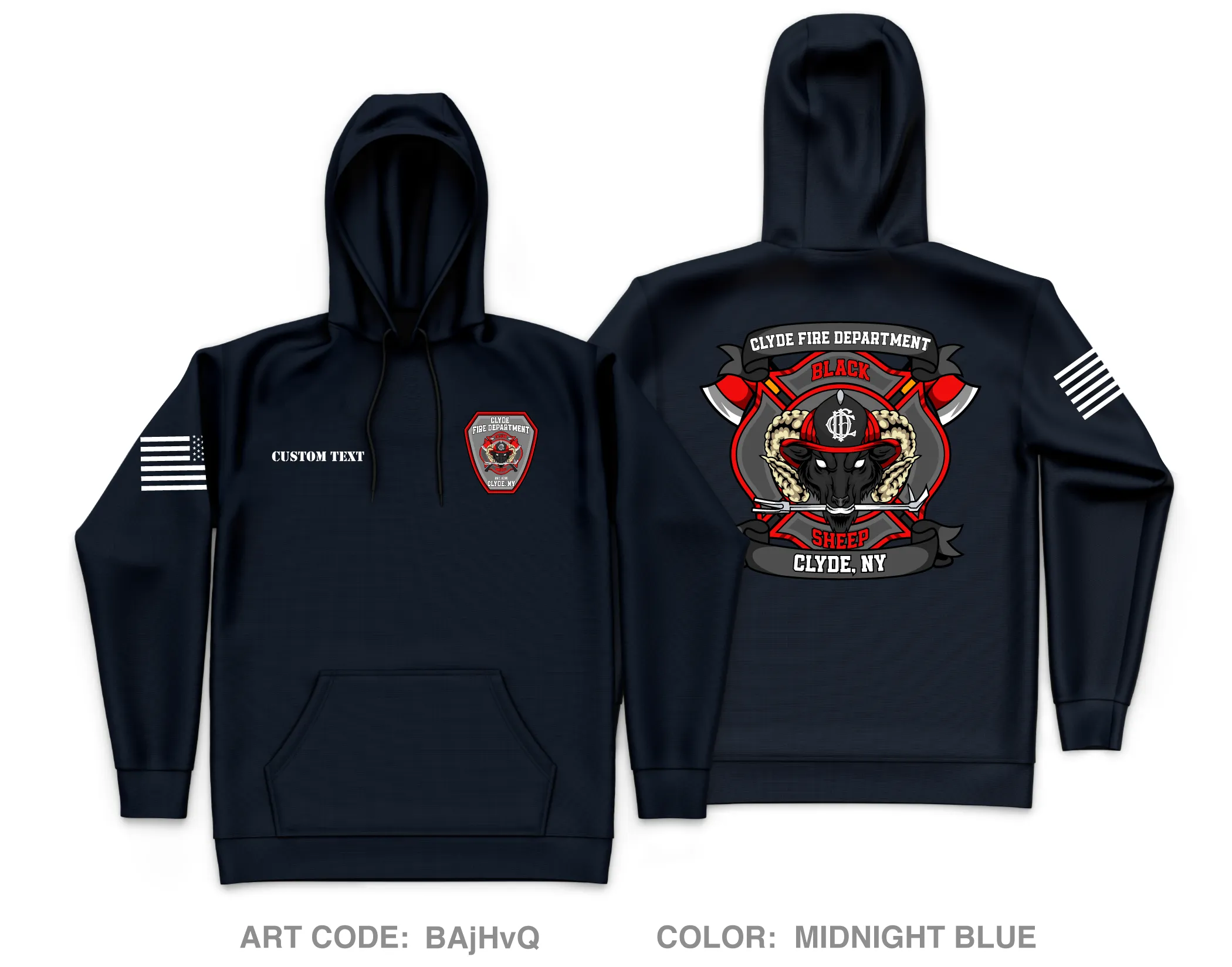 CUSTOM Clyde Fire Department Core Men's Hooded Performance Sweatshirt - BAjHvQ