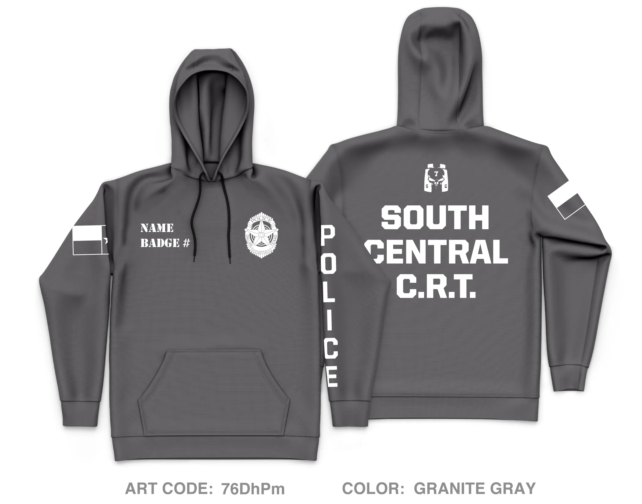 CUSTOM Dallas PD Store 1 Core Men's Hooded Performance Sweatshirt - 76DhPm