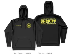 CUSTOM Lancaster County Sheriff’s Office Special Operations Unit Core Men's Hooded Performance Sweatshirt - VKM8tv