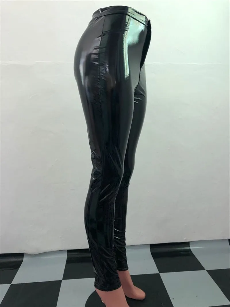 Danger! High Voltage Latex Leggings